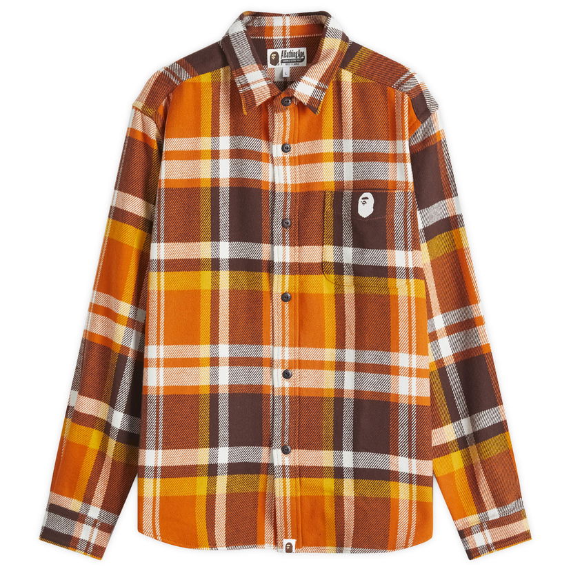 Риза BAPE Checked Overshirt Оранжево
 | 001SHK801004M-ORG