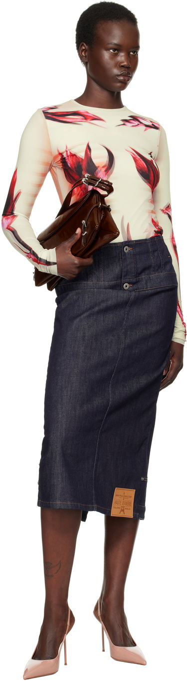 Пола Jean Paul Gaultier Jean Paul Gaultier 'The Inverted' Denim Midi Skirt Синьо | 25/33-F-JU146-D019-55, 3