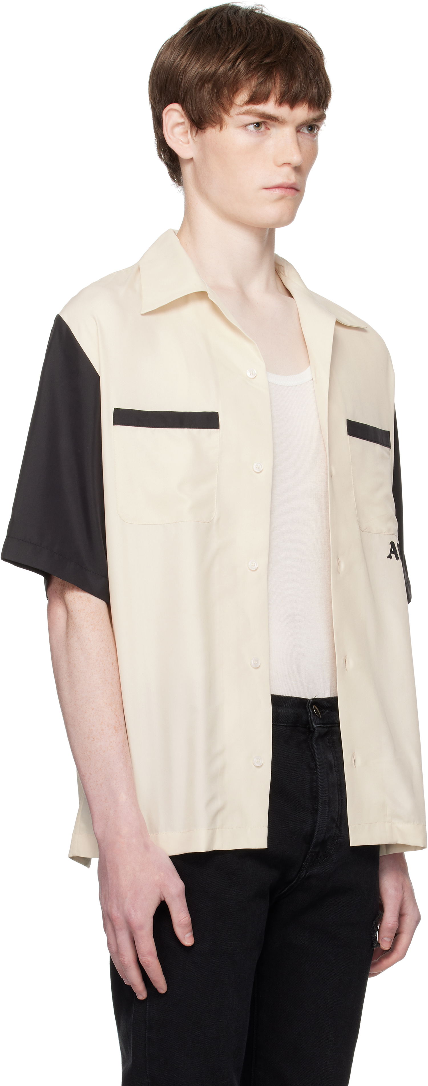 Риза AMIRI AMIRI 'Try It' Bowling Shirt Бежово | AMSTCA1149, 1
