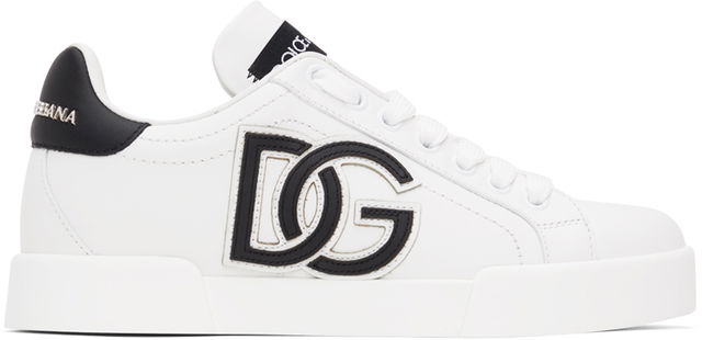 White & Black Portofino Sneakers