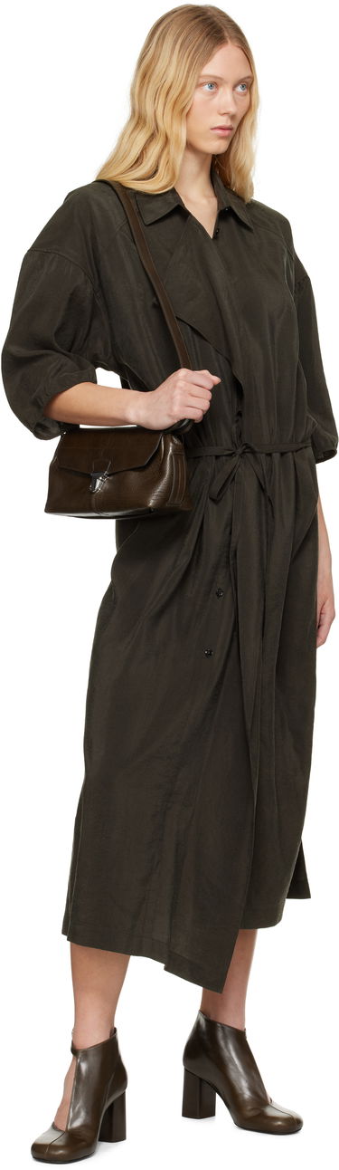 Pокля LEMAIRE Lemaire Asymmetrical Shirt Midi Dress Зелено | DR1056 LF1308, 3