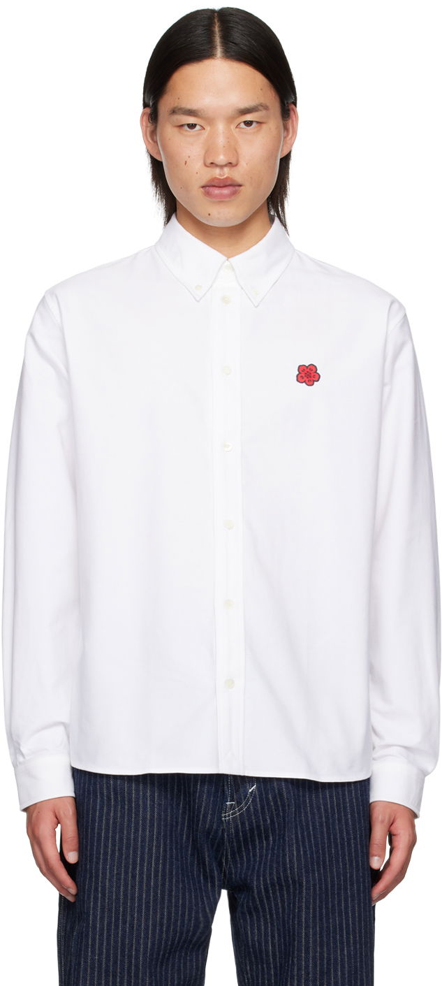 Риза KENZO Flower Embroidered Shirt Бяло | FE65CH4109LO