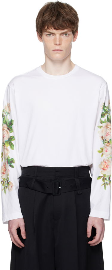 Тениска Simone Rocha Simone Rocha Rose Bouquet Long Sleeve T-shirt Бяло | 5194P52-M 0569, 0