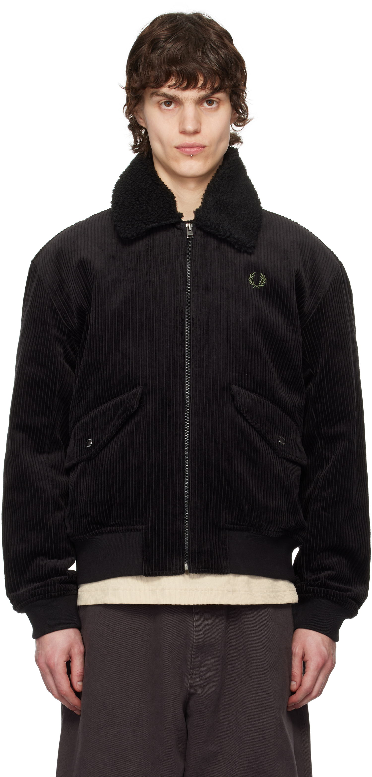 Яке бомбър Fred Perry Fred Perry Corduroy Bomber Jacket Черно | J8567, 0