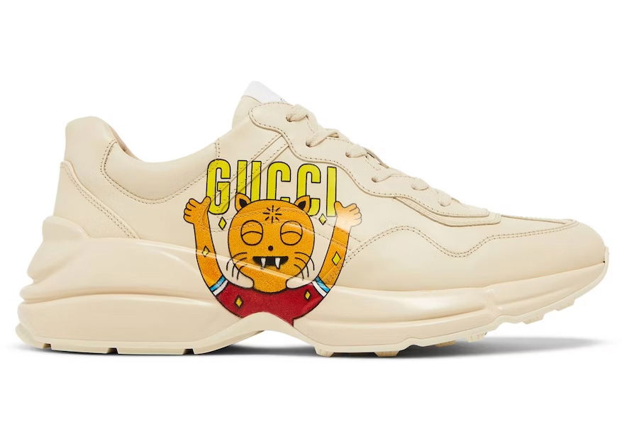 Кецове и обувки Gucci Rhyton Cat Print Beige Multi Бежово | 699293-DRW00-9522, 0