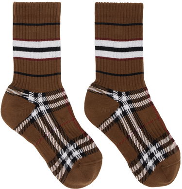Чорапи Burberry Check Mashup Socks Кафяво | 8059188, 0