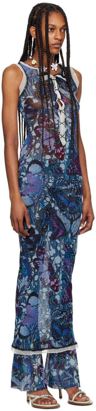 Pокля Jean Paul Gaultier 'The Butterfly' Maxi Dress by Синьо | 24/25-F-RO092-T545-5090, 1
