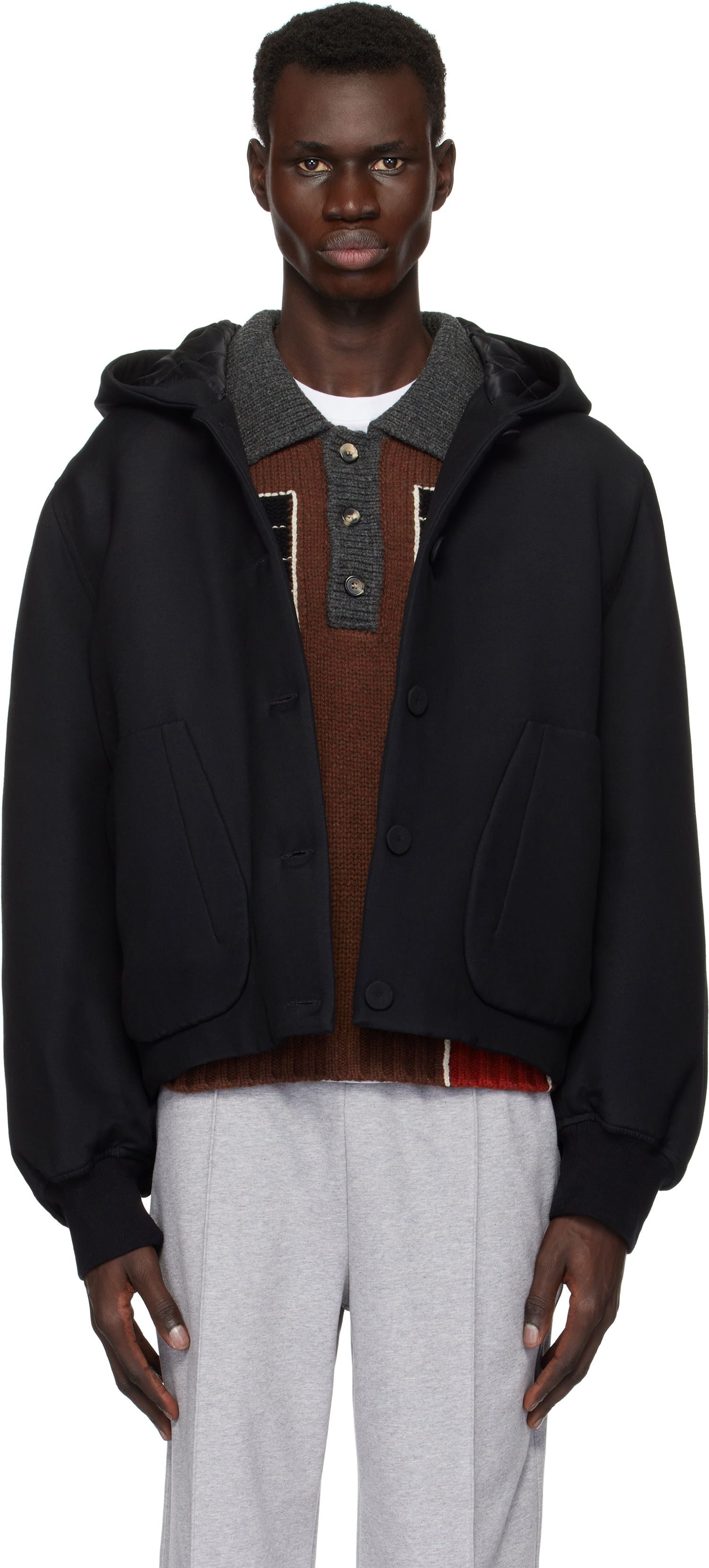 Яке бомбър JW Anderson JW Anderson Hooded Blouson Jacket Черно | JK0373-PG1679, 0