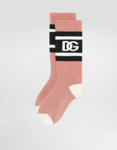 Чорапи Dolce & Gabbana Dolce & Gabbana Logo Cotton Crew Socks Розово | LBKAC5JBCH3F1011, 3