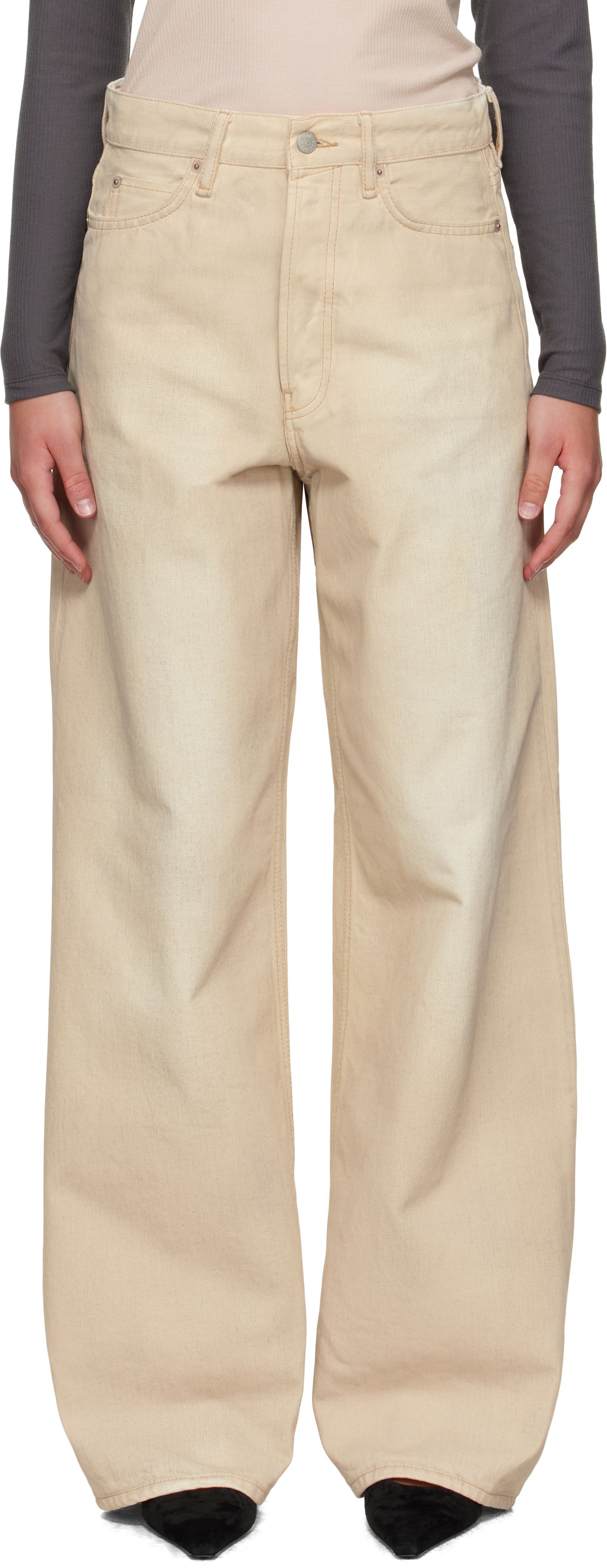 Дънки Acne Studios Acne Studios 1981 Loose Fit Jeans Бежово | C00084-, 0