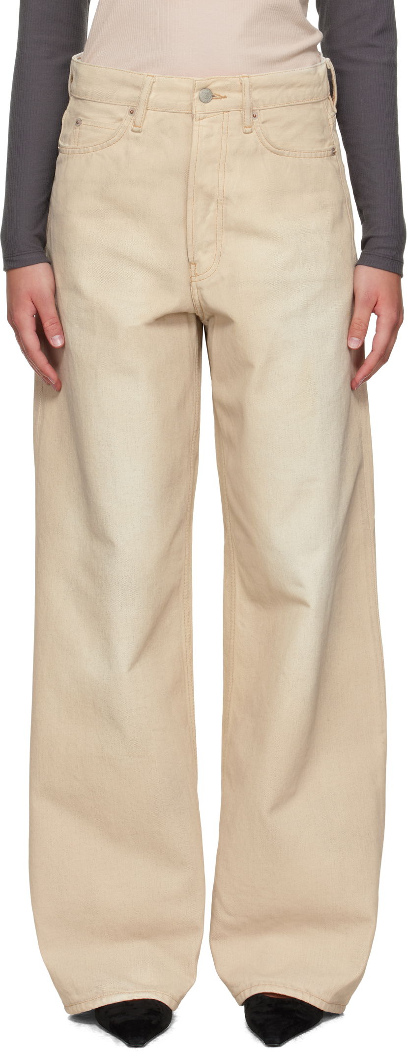 Дънки Acne Studios Acne Studios 1981 Loose Fit Jeans Бежово | C00084-