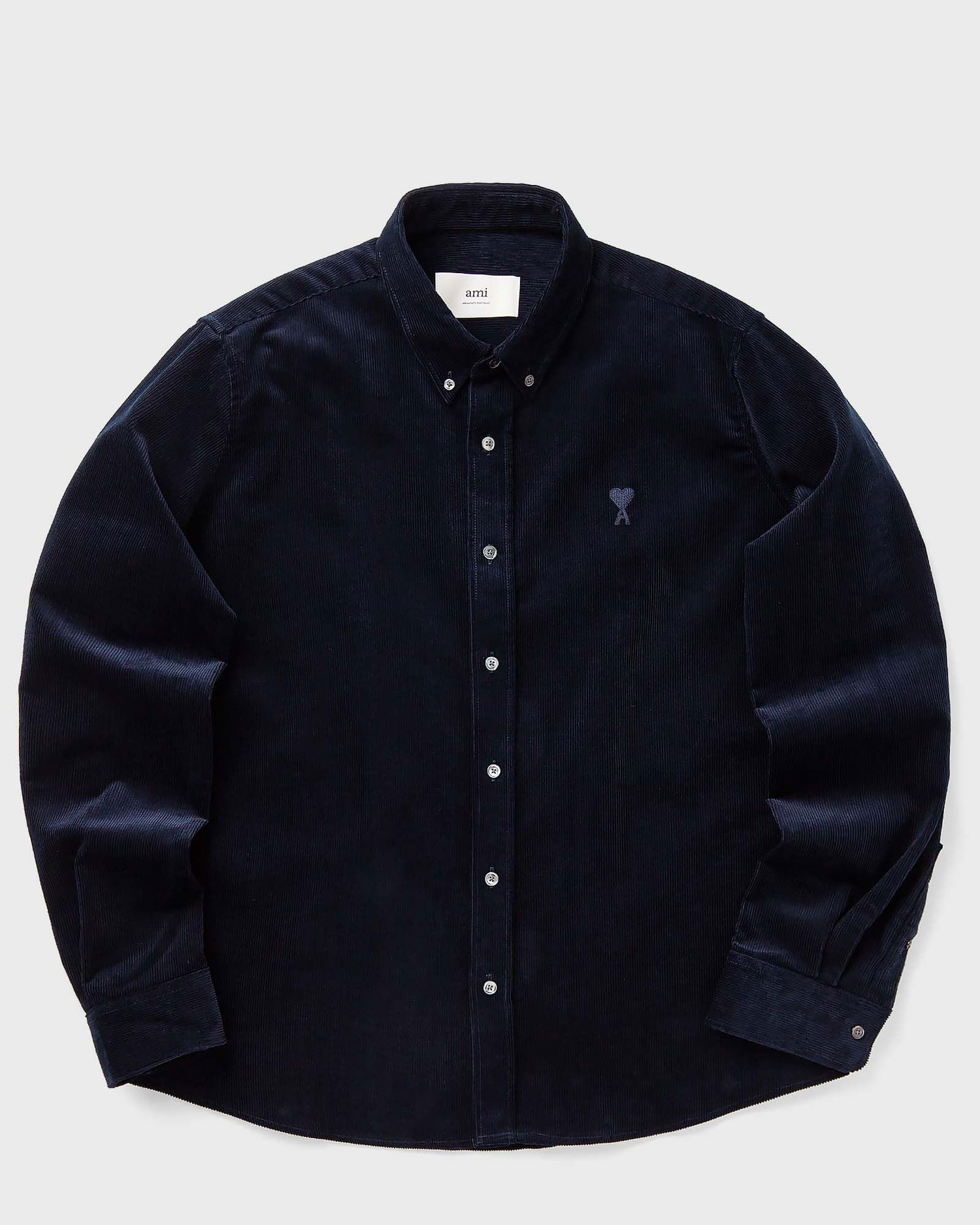 Риза AMI Corduroy Button-Down Shirt Синьо | USH060.CO0089-4011, 0