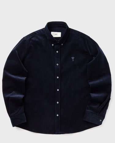 Риза AMI Corduroy Button-Down Shirt Синьо | USH060.CO0089-4011, 0