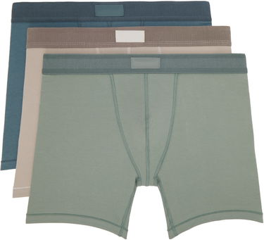 Боксерки SKIMS SKIMS Cotton 5 Three-Pack Boxer Briefs Зелено | BO-BBR-5635M-STONE MULTI, 0