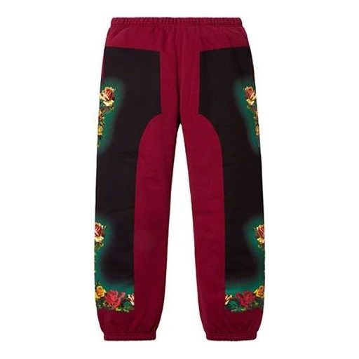 Спортни панталони Supreme Floral Print Sweatpants by Jean Paul Gaultier Бургунди | SUP-SS19-791, 0