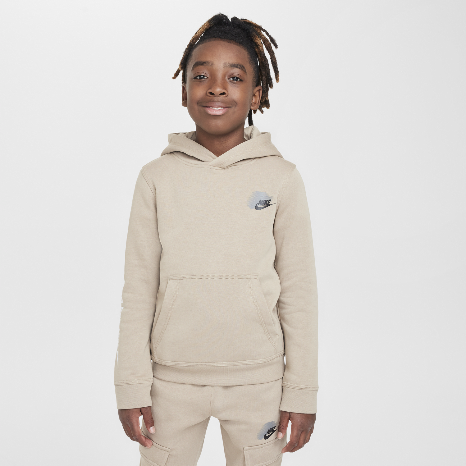 Суитчър Nike Sportswear Standard Issue Fleece Hoodie Бежово | HM4339-247, 0