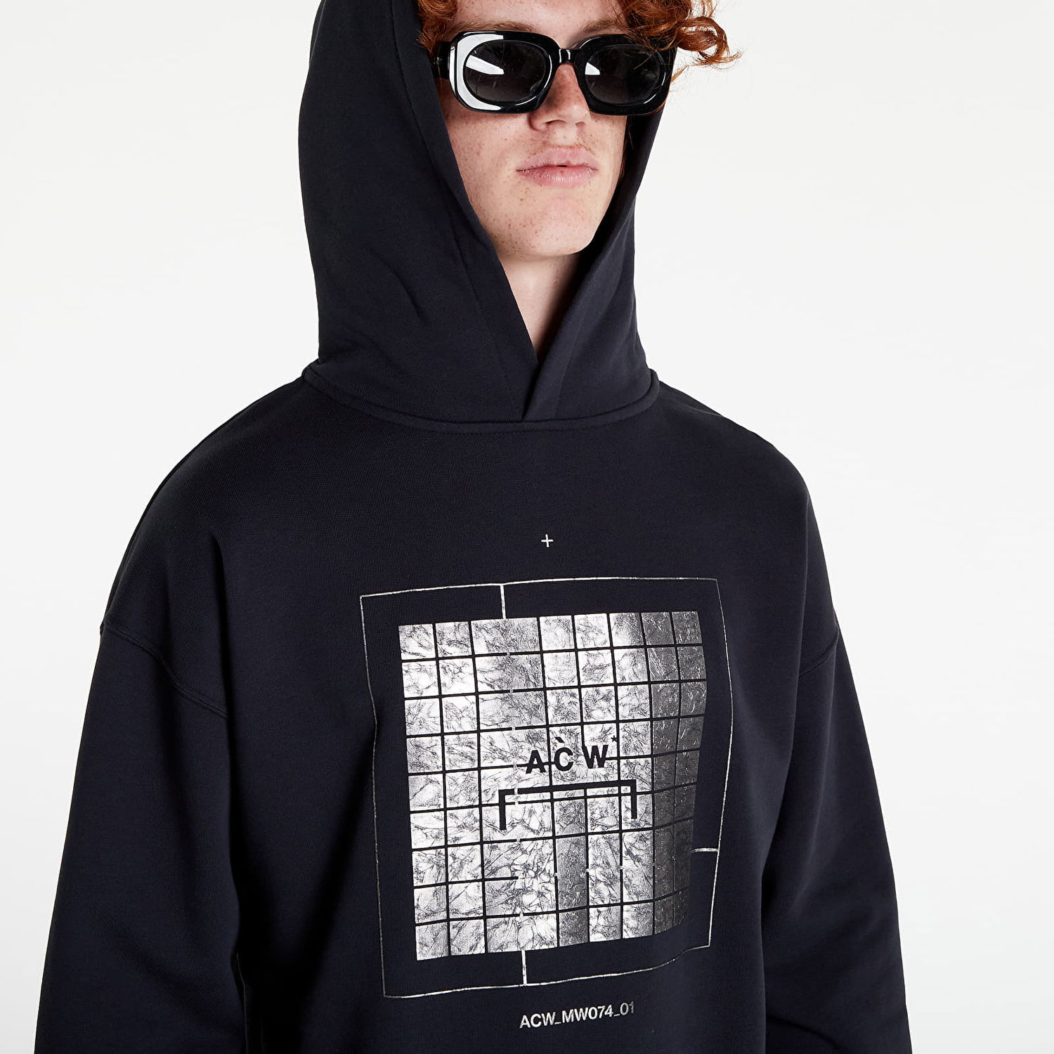 Суитчър A-COLD-WALL* Foil Grid Hoodie Черно | ACWMW074 Black, 1