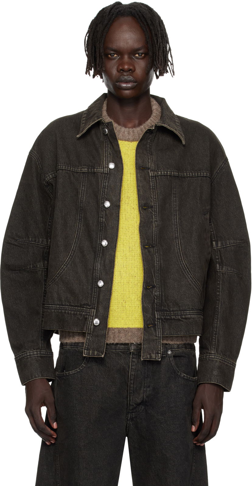 Яке Eckhaus Latta Eckhaus Latta 'El Jacket Redux' Denim Jacket Черно | 1224-EL-PF25-S