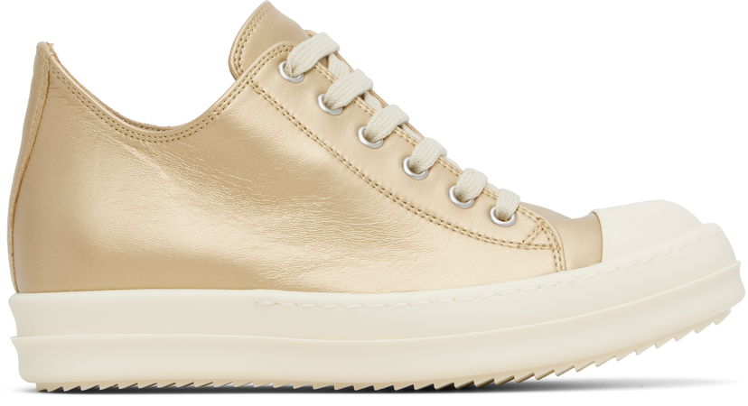 Кецове и обувки Rick Owens Rick Owens Hollywood Low Sneaks Металик | RO01E7891 LLPM