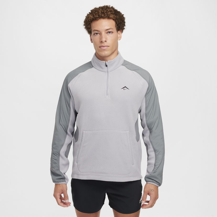 Суитчър Nike Fleece Running Sweatshirt With Quarter Zip Сиво | FV9962-078