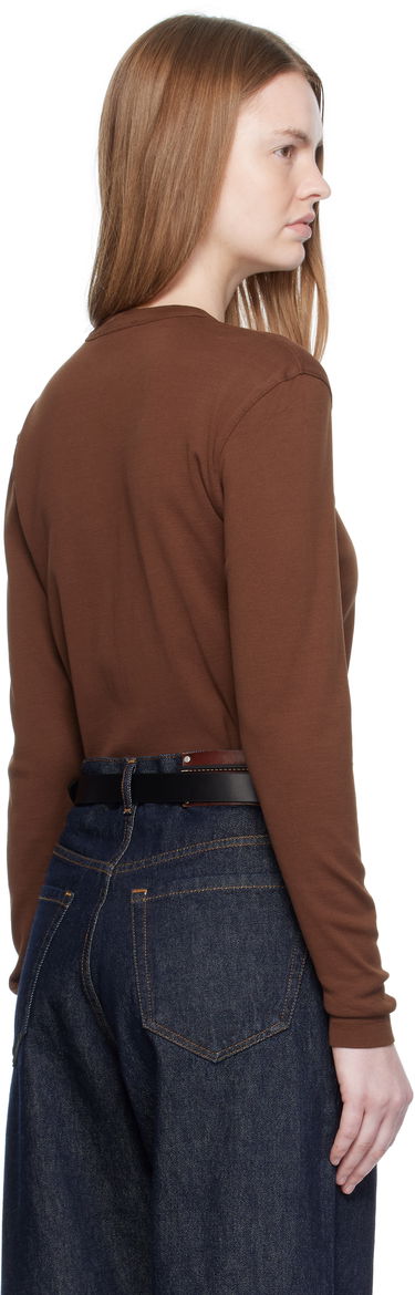 Тениска LEMAIRE Rib Long Sleeve T-shirt Кафяво | TO1441 LJ1016, 2
