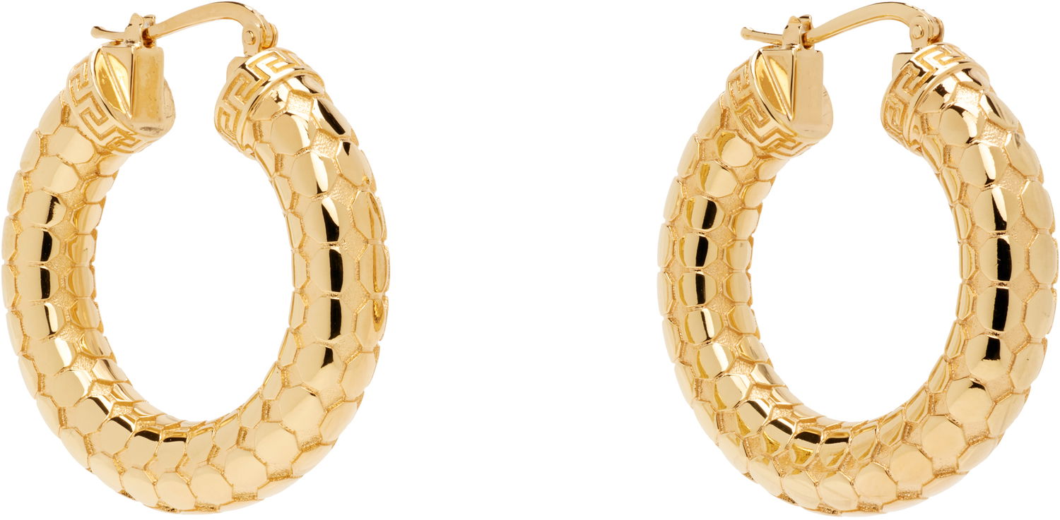Обеци Versace Versace Greca Gold Hoop Earrings Жълто | 1020562_1A00620, 1