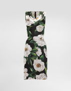 Dolce & Gabbana Gardenia Print Chiffon Midi Dress