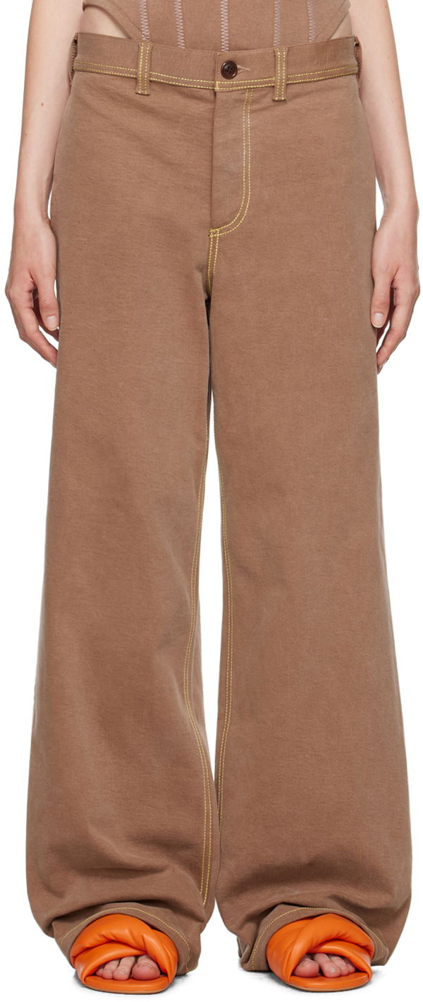 Дънки Marni Contrast Stitching Jeans Кафяво | PAJD0497S0 USCW76, 0