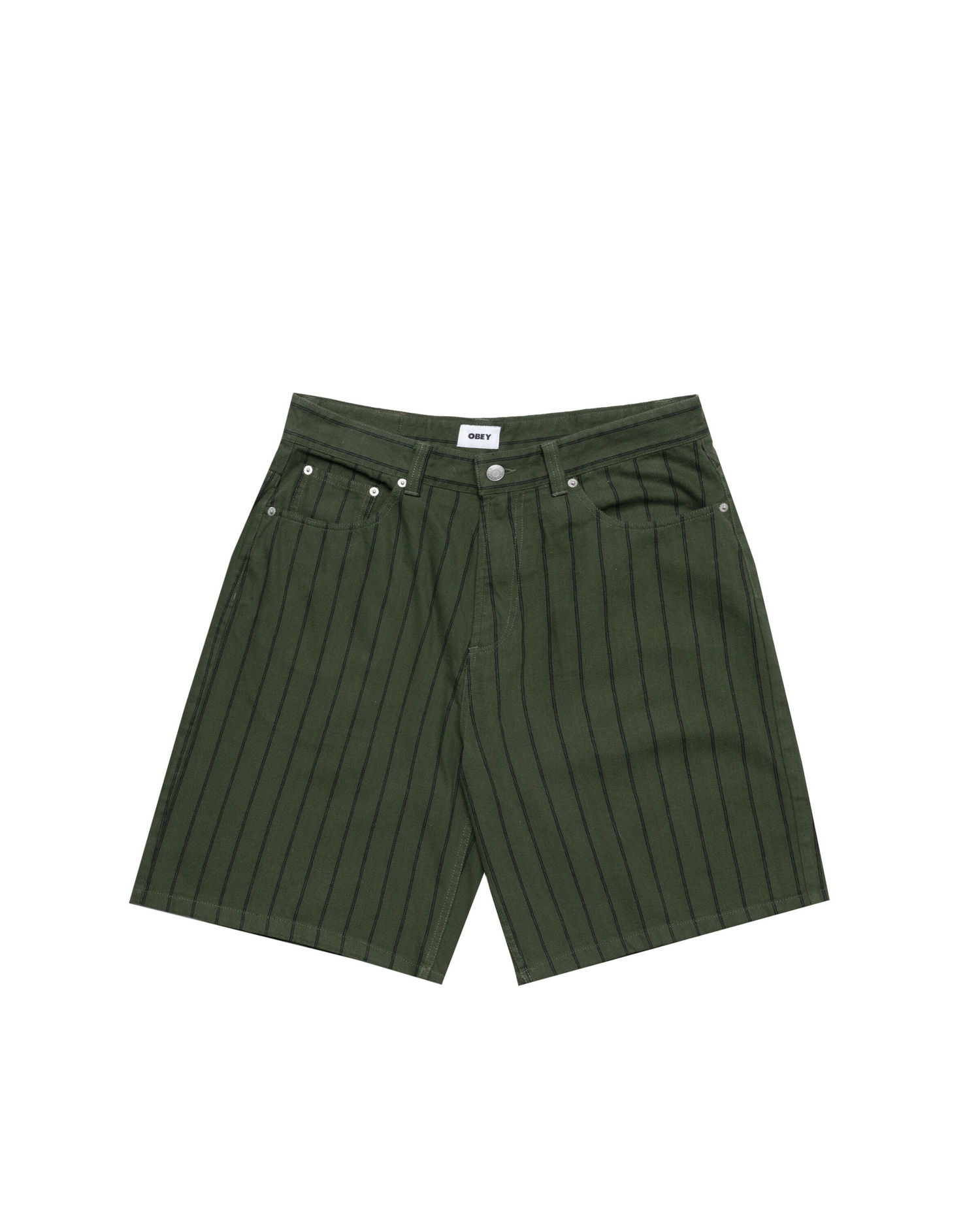 Къси панталони OBEY Obey Stripe Baggy Denim Shorts Зелено | 172100094-DBM, 0