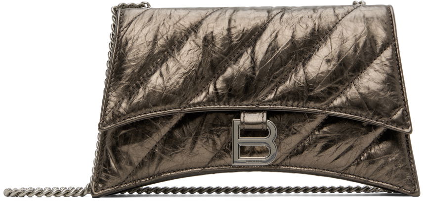 Чанта през рамо Balenciaga XS Crush Chain Bag Сиво | 736016 210IW, 0