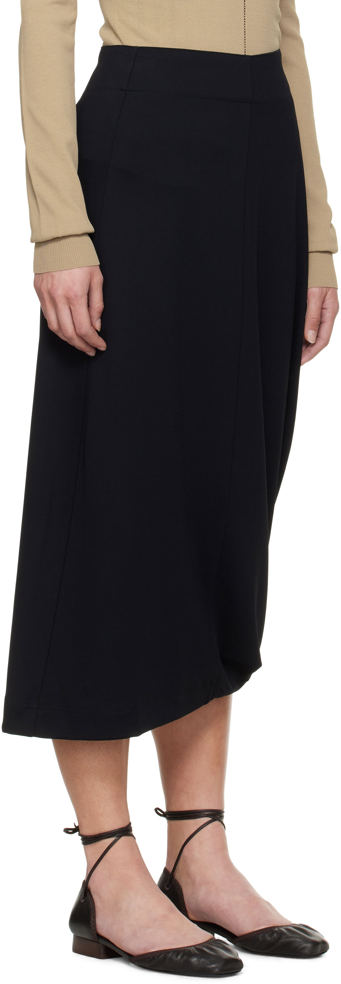 Пола LEMAIRE Lemaire Twisted Hem Midi Skirt Черно | SK1047 LJ1034, 1