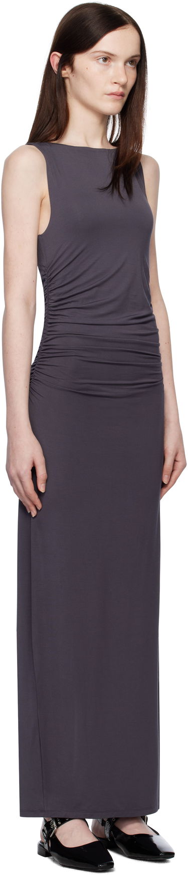 Pокля rag & bone rag & bone Luca Shirred Maxi Dress Сиво | WAC24F3004RT04, 1