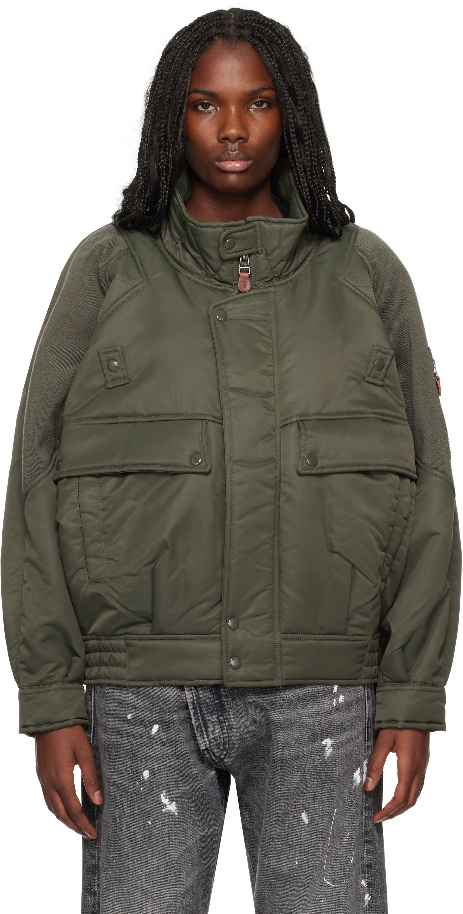 Яке бомбър R13 R13 Ribbed Flight Bomber Jacket Зелено | R13WR329 R436A, 0