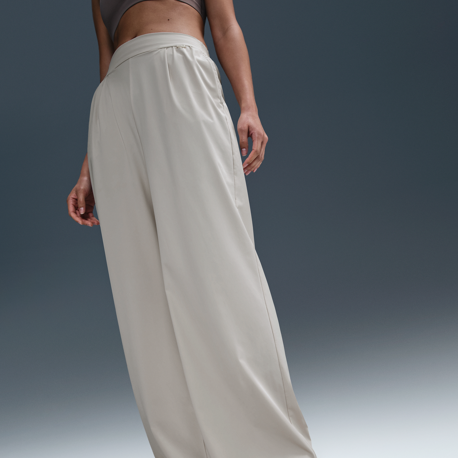 Панталони Nike Dri-FIT 24.7 PerfectStretch High-Waisted Wide-Leg Pants Бежово | HM8389-104, 1