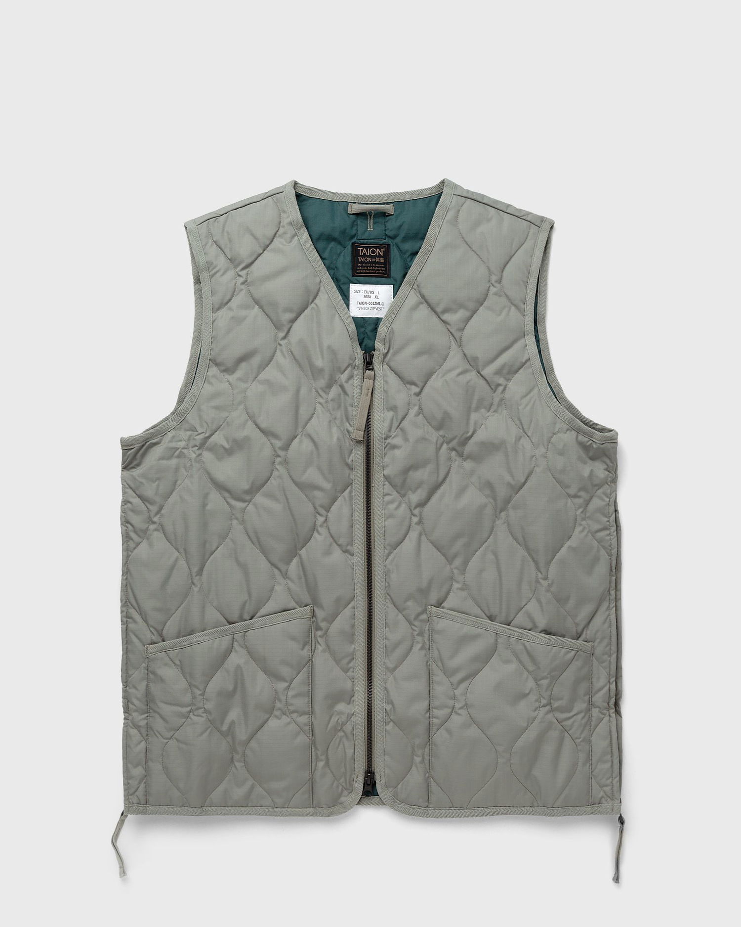 Жилетка TAION MILITARY ZIP V NECK DOWN VEST Зелено | TAION-001ZML-1-GREEN, 0