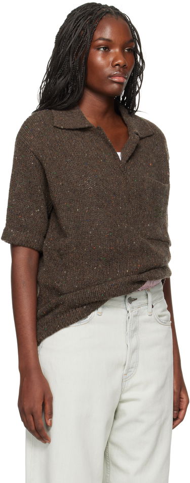 Поло тениска ERL Wool Polo Shirt Кафяво | ERL09N002, 1