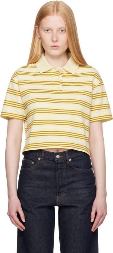 Поло тениска Burberry Burberry Cropped Striped Polo Жълто | 8106271, 0