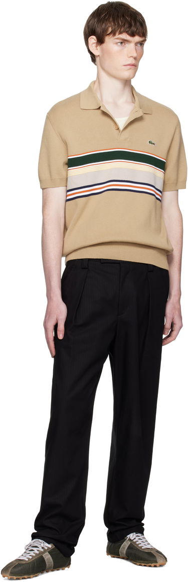 Поло тениска Lacoste Lacoste Striped Collar Polo Бежово | AH5200_9IJ, 3