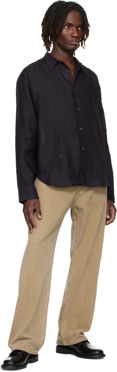 Риза Studio Nicholson Studio Nicholson Rafe Linen Shirt Черно | RAFE SNM - 1402, 3