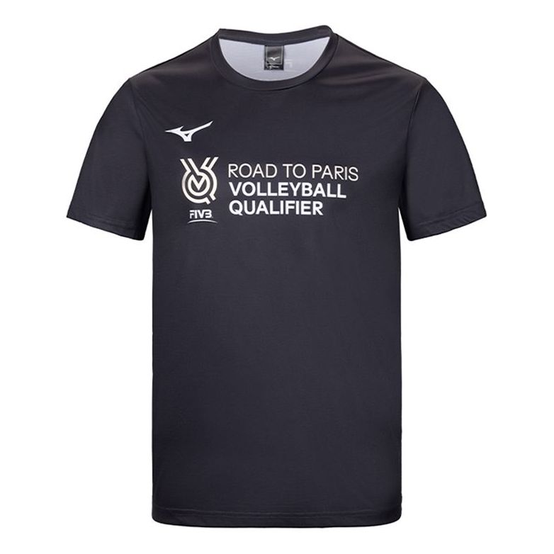 Тениска Mizuno Sportswear 'Road to Paris Volleyball Qualifier' T-Shirt Черно | V2CA36Z1, 0
