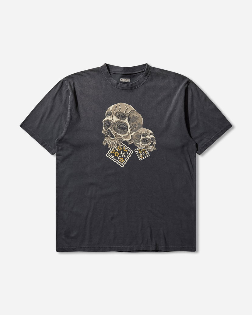 Тениска KAPITAL Jersey Crew T-Shirt Peckish Rain Skull Черно | K2506SC233 BLACK