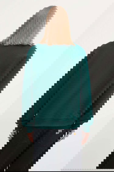 Суитчър Carhartt WIP Long Sleeve Polo Sweatshirt with Logo Patch Зелено | I035532.05AXX, 2