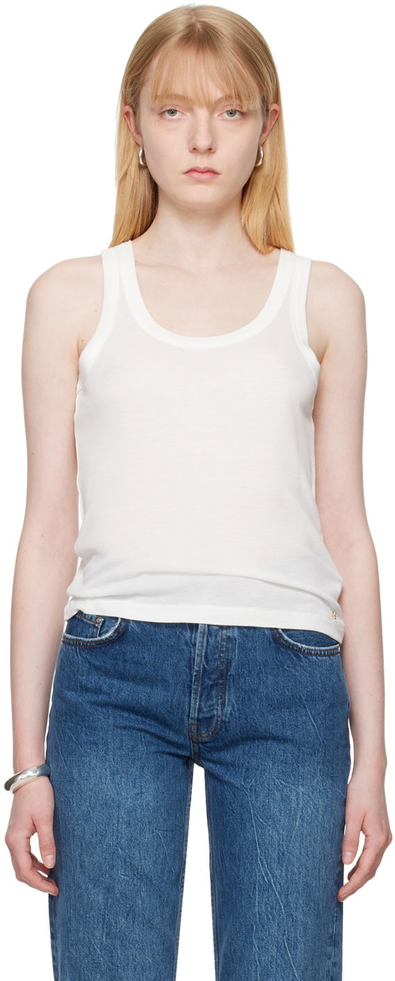 Потник Anine Bing Off-White Brine Tank Top Бяло | A-08-0419-100