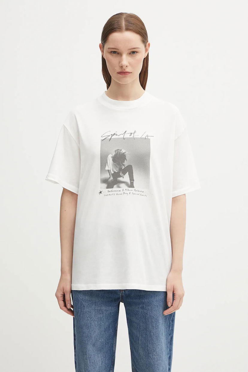 Тениска Anine Bing Anine Bing Ashton Graphic T-Shirt Бяло | A.08.11305