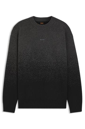 Пуловер BOSS Wool-blend sweater with gradient pattern Сиво | 50548701, 0