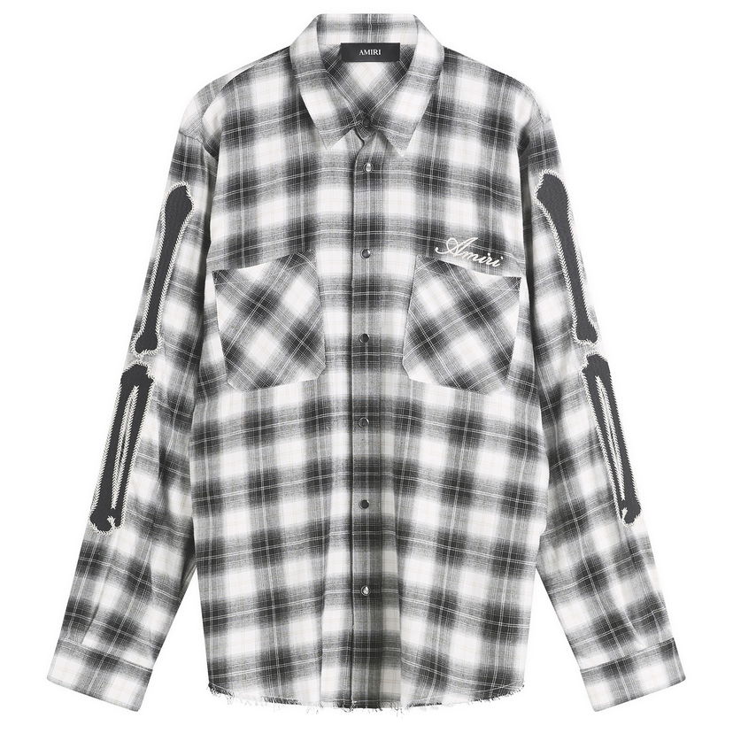Риза AMIRI AMIRI Bones Flannel Overshirt Многоцветен | AMTOSH1007-001