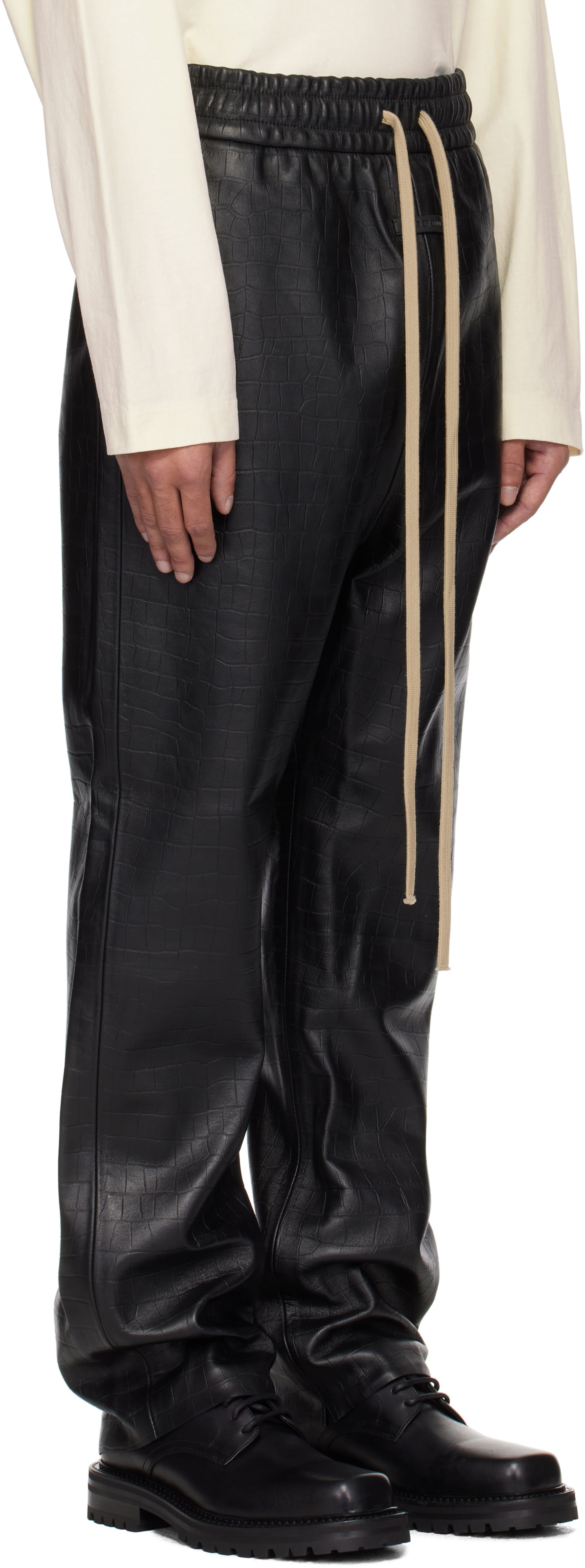 Спортни панталони Fear of God Fear of God Forum Leather Pants Черно | FGE240-4141CEN, 1