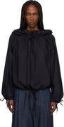 Point Drawstring Hooded Blouse