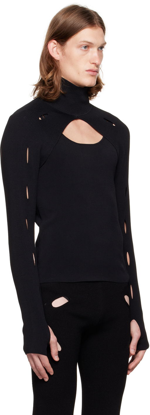 Пуловер Dion Lee Slash Woven Turtleneck Top Черно | C7006F21, 1