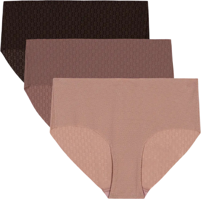 SOLID Textured High-Waist Briefs 3-Pack